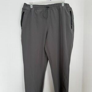 Athletic Works Gray Jogger Pants – Elastic Waist, Zip Pockets – XXL